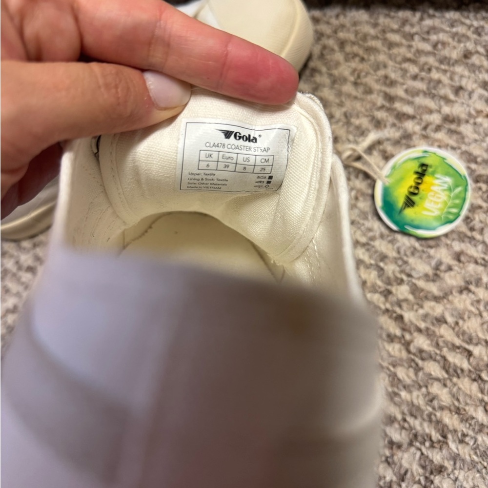 Gola Cream Canvas Velcro Sneakers - Picture 6 of 9